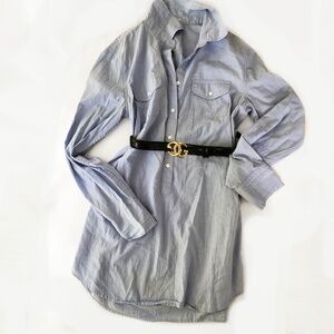 J Crew, light chambray long shirt, mini dress Size Small